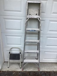 6 Foot Ladder Works Great ,just A Little Used And One Step Solid Utility Ladder That Folds Up