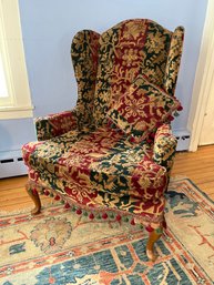 Crushed Velvet Wingback Armchair, 31x27x44.5in