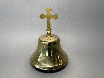 Brass Cross On Bell, Used In Church Services