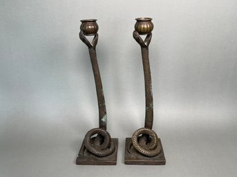 Victorian Bronze Snake Book Ends