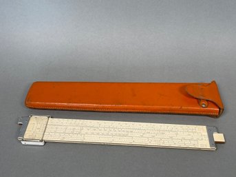 Vintage Keuffel & Esser K&E Log Duplex Decitrig Slide Rule With Leather Case