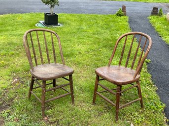 Two Wooden Antique Chairs