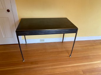 Metal Writing Desk With Hooves Brass Feet And Trim 42x24x28 Contemporary Very Solid