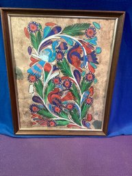 Original Painting,great Shape, Very Well Done, (water Color) Underglass, Nice Frame