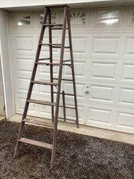 8 Foot Step Ladder, Heavy Duty, Very Strong Wooden Adjustable Ladder