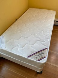 Sleepy Time Orthopedic Twin Mattress And Box Spring  37x74 Clean On Metal Frame