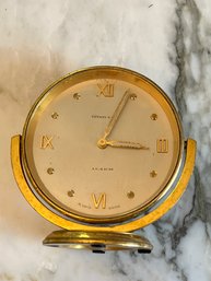 Tiffany & Co Gold Alarm Clock 251 996783, Needs Work, 3.5x3.75in