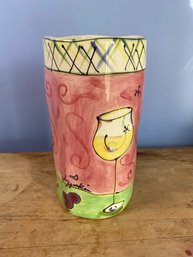 Julia Junkin Wine Cooler 4.5x9in Or Vase Studio Sweet Life No Chips