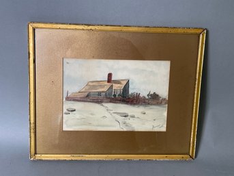 Antique Framed Watercolor, Hoffman, 1906