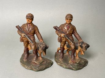 Vintage Hubley Bird Hunter With English Setter Cast Iron Bookends