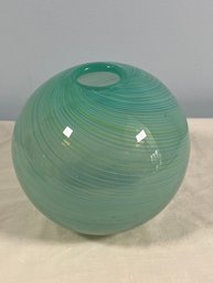 Handblown Heavy Glass Orb Swirl Vase, 4.5x6in Lot 1