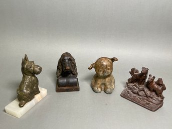 Cast Iron & Stone Dog Bookends