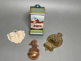 Copper, Brass, Tin & Cast Iron Wall Pockets