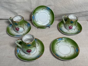 Delicate Porcelain Tea Cups And Saucers