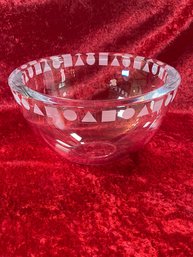 Sasaki Crystal Bowl, Signed, Heavy .75x4.75x8.75in