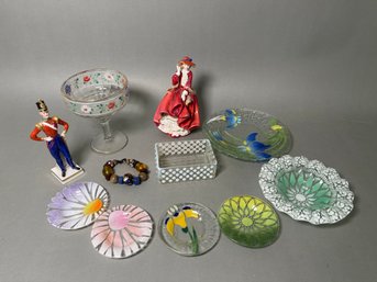 Antique A.J. Uffrecht & Co Germany Porcelain Soldier,  Art Glass, Hobnail, Royal Doulton & More