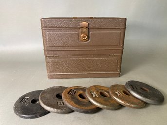A Vintage Hamilton Metal Products Climax Box With Weights