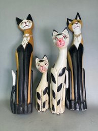 A Great Collection Of Wooden Cats