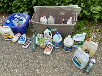 Bins Of Cleaning Products