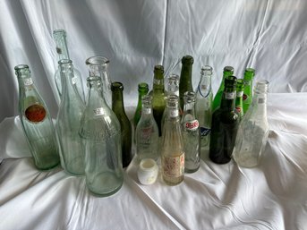 Lot Of Soda Milk & Other Old Bottles