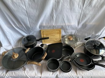 Large Lot Of Cooking Pots & Pans T-fal Rae Dunn