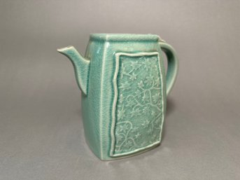 French Porcelain Turquoise Blue Pitcher