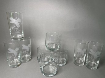 LL Bean & Etched Ruffed Grouse Glasses