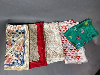 5 Silk Scarves Exclusively For The Smithsonian Institute - Butterflies, Geometric, Floral Designs