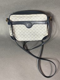 Vintage Gucci Purse Gray And Blue GG Side Pocket