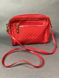 Vintage Gucci Purse Red GG Zipper Side Pocket