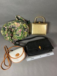 Black Ashneil Handbag With Alligator Hardware, Allan Edwards, Vera Bradley And Gold Box Purse