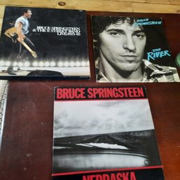 #131 - Lot Of 7 Vintage Bruce Springsteen Record Albums In Excellent Playable Condition.