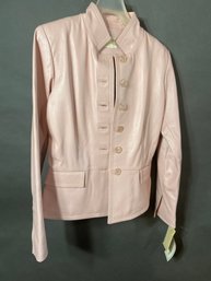Margaret Godfrey Pink Leather Jacket New With Tags Size 2P Petite