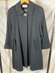 Bloomingdales Petite Cashmere Wool Coat Black Size 2P