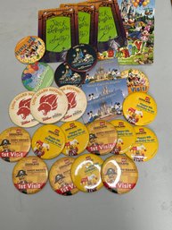 Lot Of Walt Disney World And Legoland Buttons