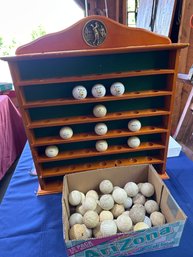 Vintage Golf Balls And Ball Holder