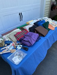 Large Sewing & Fabric Lot With Patterns