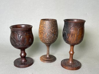 Beautiful Carved Wood Glasses