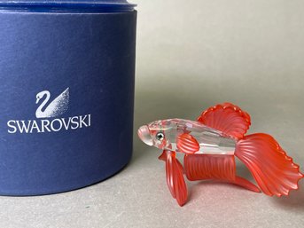 Swarovski Crystal Siamese Fighting Fish With Original Box