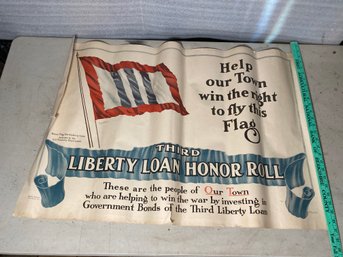 WWI Liberty Loan Honor Roll World War One US Treasury Department 37.5x25in