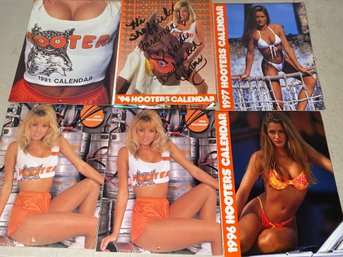 6 Vintage Hooters Women Calendars 1991, 2x 1992, 1994 Poor, 1996, 1997 Most Very Good Plus Pin Up Girls