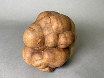 Wood Carved Weeping Buddha Statue