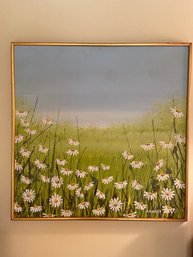 Beautiful Daisies Original Painting Signed D. Quigley 31x31 Framed