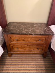 Beautiful Thomasville Impressions Marble Top Wood Night Stand 2 Drawers 33x18.5x25.5