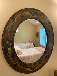 Painted Wood Framed Hanging Mirror 29.5x33.5in