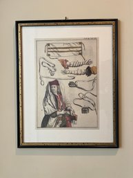 Framed Jewish Art,  Depicting The Tallit And Tefillin 13x16.25in