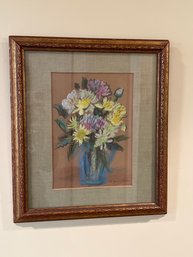 Pastael On Paper, Artist Signed, Le Quintana,  Nicely Framed, Mated Under Glass, 14.25x16in