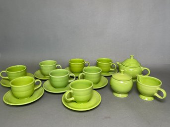 Homer Laughlin China Company Fiesta Ware Chartreuse Green Tea Set