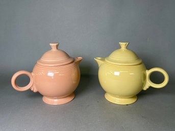 Homer Laughlin China Company Fiesta Ware 36oz Tea Pots, Fiesta Yellow & Apricot