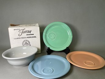 Homer Laughlin China Company Fiesta Ware Large Mixing Bowl & Snack Plates